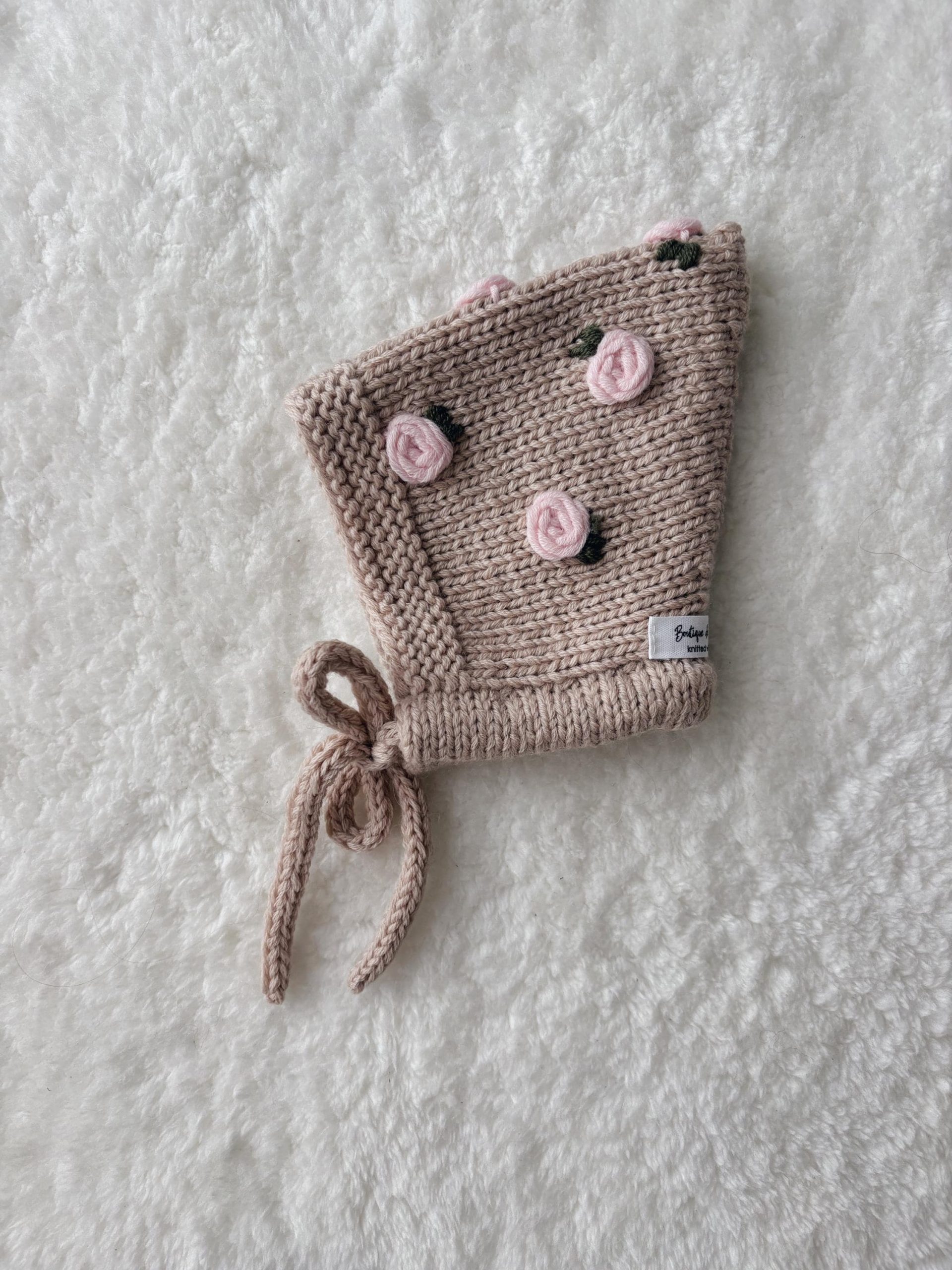 il_fullxfull.7488962487_tath Embroidered Merino Baby Bonnet – Newborn Photography Prop - Image 1