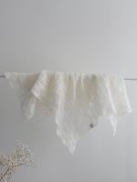 Hand Knitted Cream mohair Baby Blanket – 80x70 cm - Image 2