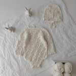 Cotton Knit Baby Romper Set – Cream Bonnet